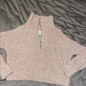 Cozy Pink Half-Zip Sweater